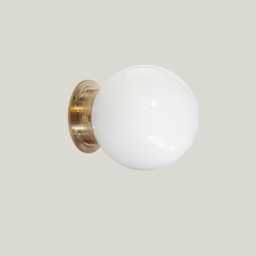 White Glass Wall Lamp Globe Sconce Light Available in Gold Or Silver Finish - thumbnail 1