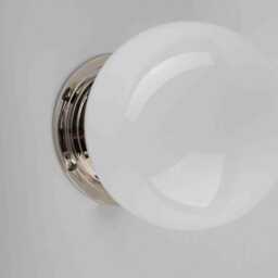 White Glass Wall Lamp Globe Sconce Light Available in Gold Or Silver Finish - thumbnail 3