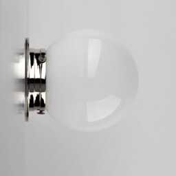 White Glass Wall Lamp Globe Sconce Light Available in Gold Or Silver Finish - thumbnail 2