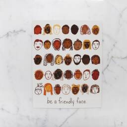 Be A Friendly Face Art Print Digital Download - Home Decor Printable Artwork Illustration House Warming Gift - thumbnail 3