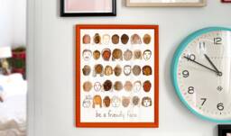 Be A Friendly Face Art Print Digital Download - Home Decor Printable Artwork Illustration House Warming Gift - thumbnail 1