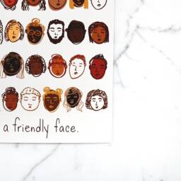Be A Friendly Face Art Print Digital Download - Home Decor Printable Artwork Illustration House Warming Gift - thumbnail 2