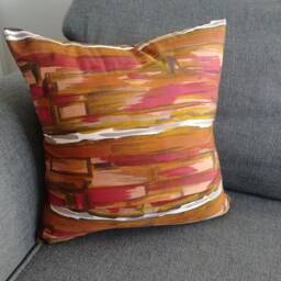 Fall Colors Pillow Cover, Autumn Cushion Olive Green & Burgundy Decor - thumbnail 3