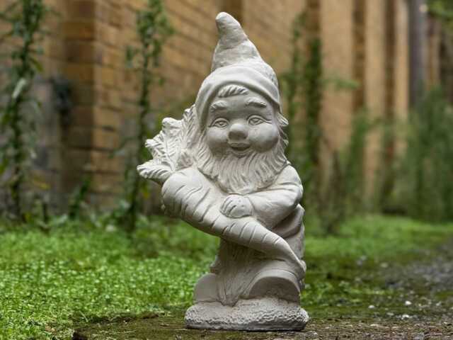 Stone Gnome With Carrots Statue Outdoor Garden Decoration Concrete Ornament Cement Unique Yard Art Gnome Lover Gift Home Sculpture - image 1