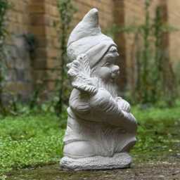 Stone Gnome With Carrots Statue Outdoor Garden Decoration Concrete Ornament Cement Unique Yard Art Gnome Lover Gift Home Sculpture - thumbnail 2