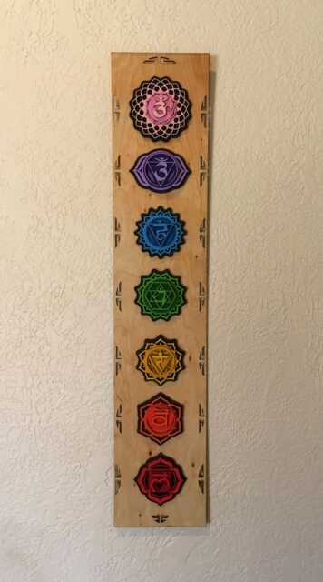 Chakra Wall Art, Wooden Hanging, Decoration, Decor, Kundalini Yoga - image 1