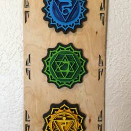Chakra Wall Art, Wooden Hanging, Decoration, Decor, Kundalini Yoga - thumbnail 3
