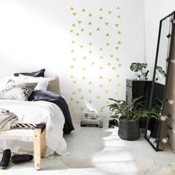 Triangle Wall Decals, 2'' Inch - 5cm, Gold Sticker Triangles, Decor Metallic, Shape Art, Kids Room & Home - thumbnail 3