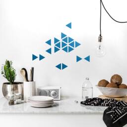 Triangle Wall Decals, 2'' Inch - 5cm, Gold Sticker Triangles, Decor Metallic, Shape Art, Kids Room & Home - thumbnail 2