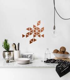 Triangle Wall Decals, 2'' Inch - 5cm, Gold Sticker Triangles, Decor Metallic, Shape Art, Kids Room & Home