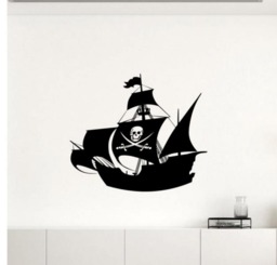 Pirate Ship Wall Decal Vinyl Sticker Sea Boat Ocean Nursery Kids Room Decor - 2Shp1 - thumbnail 1