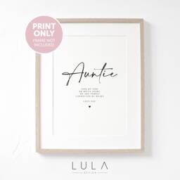 A4 A5 Print Auntie Side By Or Miles Apart, We Are Family Connected Heart, Christmas Gift, Gift To From Niece Nephew - thumbnail 1