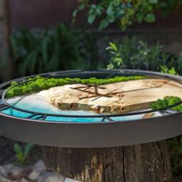 Custom Moss & Wood Wall Clock With Epoxy Resin Art - thumbnail 4