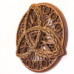 Laser Cut Wood Mandala Trinity Fractal Trefoil Wall Art - thumbnail 4