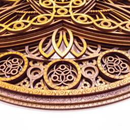 Laser Cut Wood Mandala Trinity Fractal Trefoil Wall Art - thumbnail 2