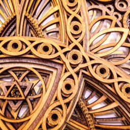 Laser Cut Wood Mandala Trinity Fractal Trefoil Wall Art - thumbnail 3