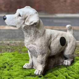Stone Jack Russell Terrier Figurine Concrete Dog Statue Outdoor Pet Memorial Decoration Cement Terrier Ornament Dog Lover Gift - thumbnail 1