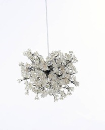 Clear Pendant Light, Light Fixture With Transparent Flowers Lighting , Bedside Lamp - thumbnail 1