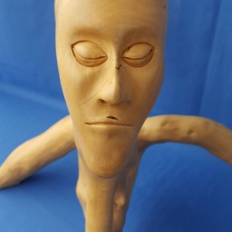 Wooden Sculpture - Futuristic Wooden Modern Art Handcrafted Statue Maple Wood Carved Figure Modern Woodwork - thumbnail 3
