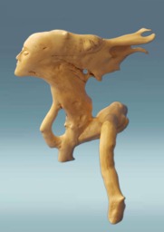Wooden Sculpture - Futuristic Wooden Modern Art Handcrafted Statue Maple Wood Carved Figure Modern Woodwork - thumbnail 1