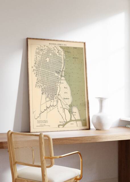 Vintage Buenos Aires Map Print Argentina Wall Art - image 1