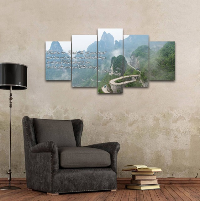 Proverbs 35-6 #26 Niv Trust in The Lord Bible Verse Canvas - Christian Scripture Religious Wall Art Home Decor Paintings - image 1