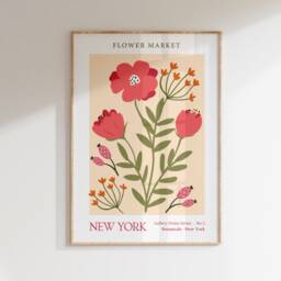 Flower Market Poster, Set Of 3 Floral Prints, Botanical Wall Art, Living Room Pictures, Bedroom Posters - thumbnail 2