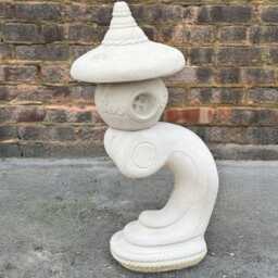 Concrete Curved Pagoda Figurine Zen Garden Sculpture Japanes Temple Statue Outdoor Lawn Ornament Handmade Cement Art Gift - thumbnail 4