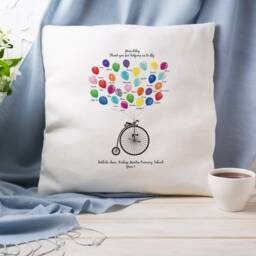 Thank You Teacher Cushion - Personalised Gift For With Pupil Names Balloon Print - thumbnail 2
