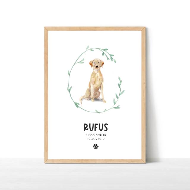 Personalised Labrador Print, Dog Lover Gift, Pet Portrait, Print Wall Decor, Decor - image 1