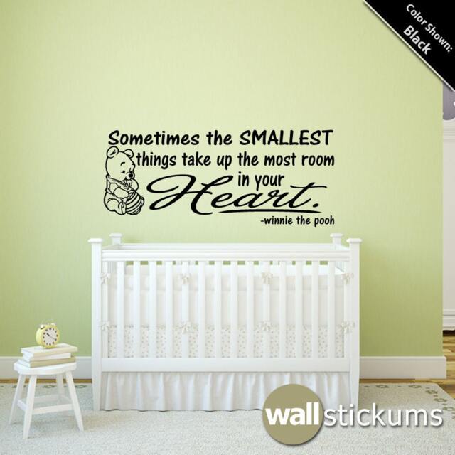 Winnie The Pooh Quote Nursery Wall Decal Smallest Things Vinyl Sticker - image 1
