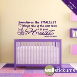 Winnie The Pooh Quote Nursery Wall Decal Smallest Things Vinyl Sticker - thumbnail 3