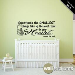 Winnie The Pooh Quote Nursery Wall Decal Smallest Things Vinyl Sticker - thumbnail 1