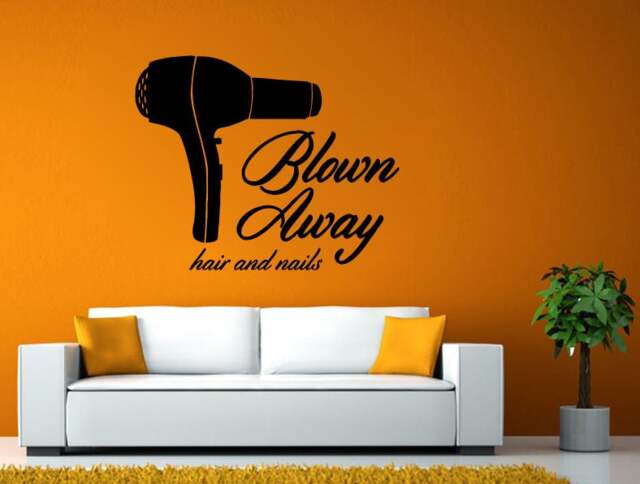 Hair Nail Salon Beauty Spa Shop Blow Drier Tools Room Wall Sticker Decal Vinyl Mural Decor Art L2447 - image 1