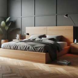 Solid Oak Wood Bed Frame, 100% Custom Bedframe, Low Profile, Avail Sizes For Twin(Single/Twin Xl/Full(Double/Queen/King/California King - thumbnail 1
