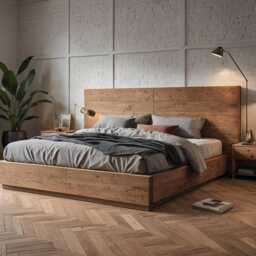 Solid Oak Wood Bed Frame, 100% Custom Bedframe, Low Profile, Avail Sizes For Twin(Single/Twin Xl/Full(Double/Queen/King/California King - thumbnail 3