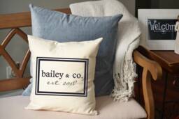 Personalized Pillow, Cotton Anniversary Gift, 2nd Anniversary, Wedding Gift Idea, Newlywed Grandparent Mothers Day - thumbnail 1