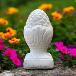 Concrete Pineapple Finial Statue Stone Pine Cone Ornament Cement Garden Pillar Topper Outdoor Fence Post Decor Architectural Yard Accent - thumbnail 1