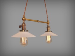 Twin Pendant Lamp with Glass Shades - Vintage Industrial Ceiling Fixture Chandelier Hanging Light Swag Retro Pharmacy Steampunk
