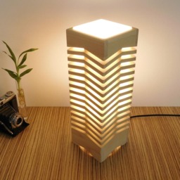 Wooden Table Lamp, Modern Handmade Nightstand Bedside Lamp - thumbnail 3