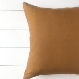 Softened Linen Pillow Case in Cinnamon Brown /Linen Throw Cinnamon/Decorative - thumbnail 4