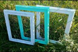 Farmhouse Distressed Frame, Rustic Picture Hand Painted + Chicken Wire, Lots Of Sizes & Colors Available, 8x11, 11x14, 16x20, +More