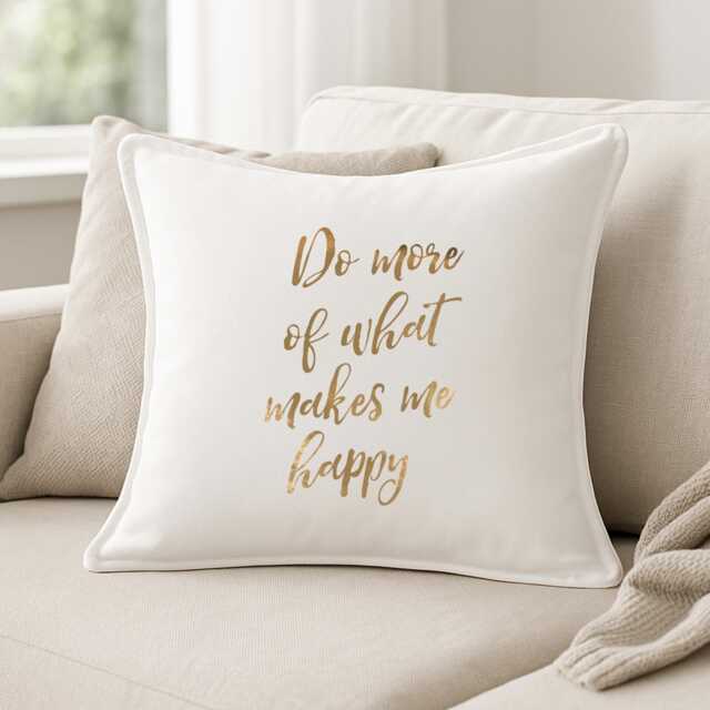 Gold Foil Motivational Quote Cushion Cover Positive Message Cotton Pillow Cover - image 1