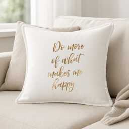 Gold Foil Motivational Quote Cushion Cover Positive Message Cotton Pillow Cover