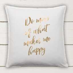 Gold Foil Motivational Quote Cushion Cover Positive Message Cotton Pillow Cover - thumbnail 2
