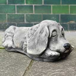 Sleeping Cocker Spaniel Statue Concrete Sculpture Memorial Figure Garden & Home Decor Handmade Dog Lover Gift - thumbnail 3