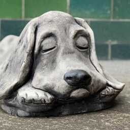Sleeping Cocker Spaniel Statue Concrete Sculpture Memorial Figure Garden & Home Decor Handmade Dog Lover Gift - thumbnail 4