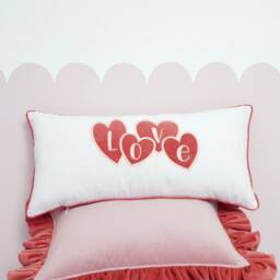 "Pink Velvet Pillow With Frill ""Raspberry Smoothie" - thumbnail 4