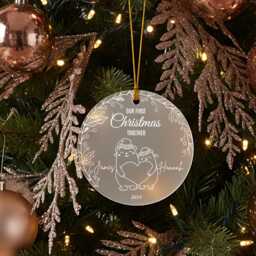 First Christmas Together Ornament, Personalised Couple Names Bauble, Bear Gift 2025 - thumbnail 2
