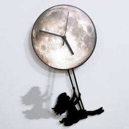 Girl Swinging On The Moon - Wall Clock With Pendulum Clock Unique Decor Gift Idea - thumbnail 2